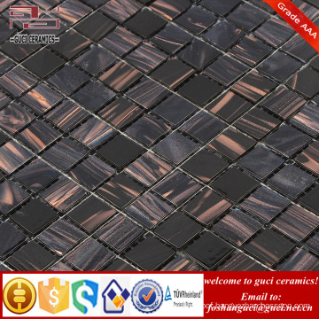 China supply factory cheap products black mixed Hot - melt tiles mosaic design